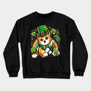 Funny cat shamrock Crewneck Sweatshirt